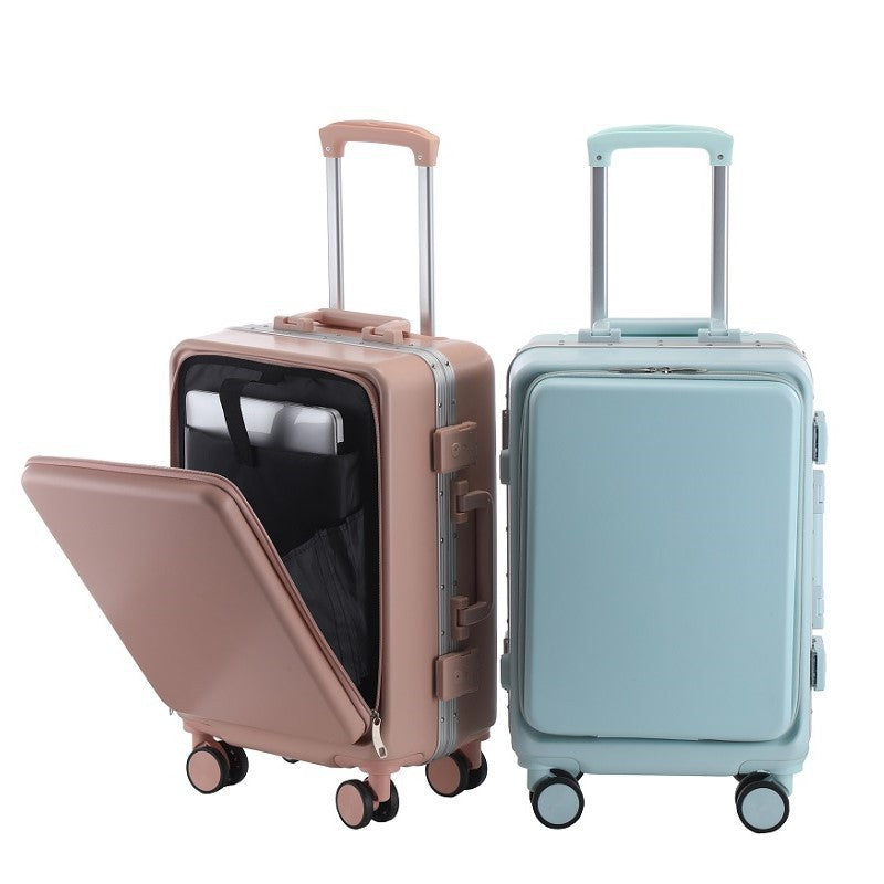carry-on hardshell front-pocket spinner suitcase with quick-access compartment telescopic handle and smooth full-rotation wheels Kalsten