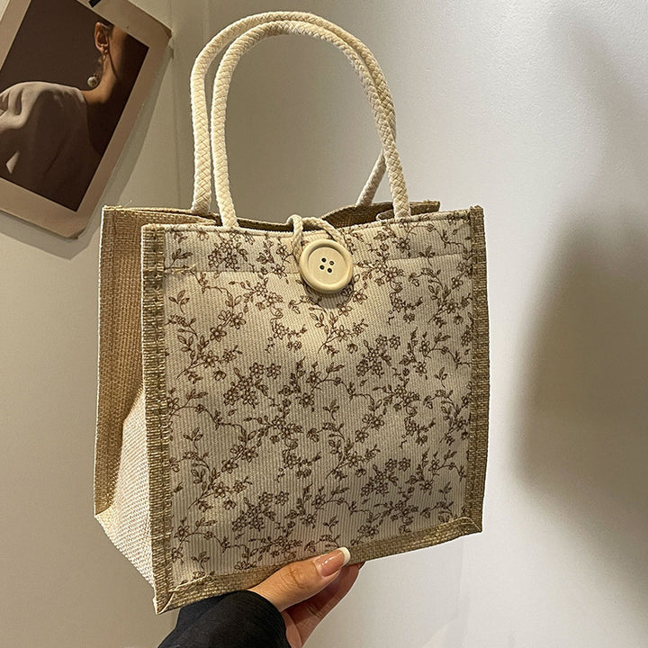Decorative Floral Print Tote Bag  1790617122
