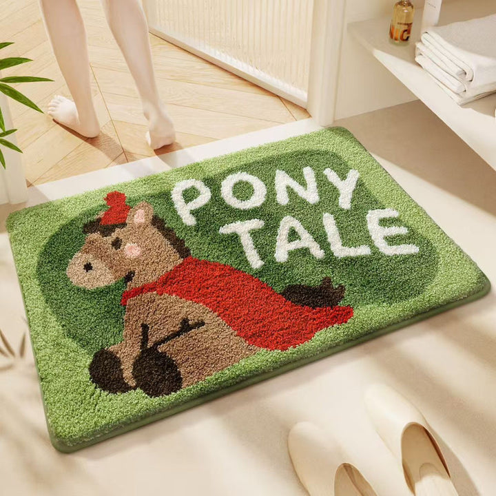 Cute Cartoon Cat-Themed Bath Mat