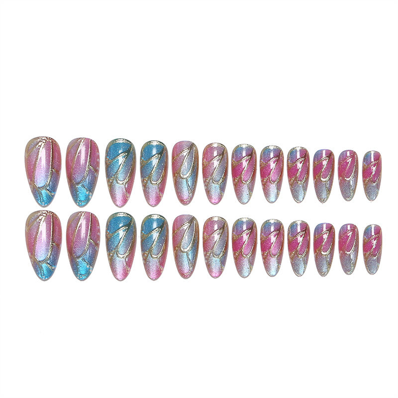 Artful Nail Tips with Holographic Accents Kalsten