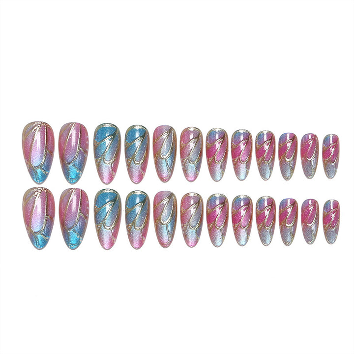 Artful Nail Tips with Holographic Accents Kalsten