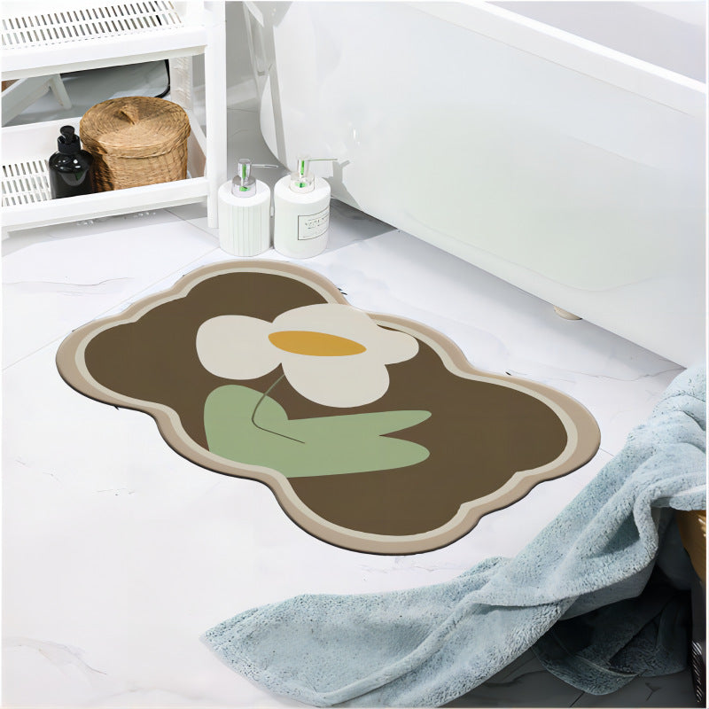 Decorative Floral Bath Mat Kalsten