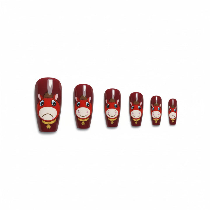 Artificial nails with playful horse motif Kalsten