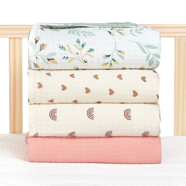 Dual-Textured Muslin Baby Blanket kalsten