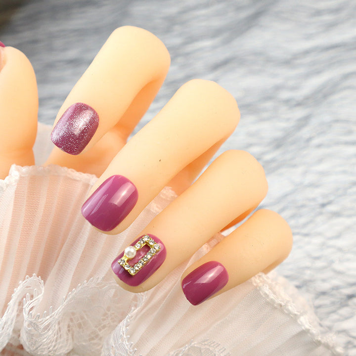 Elegant Rhinestone Embellished Press-On Nails