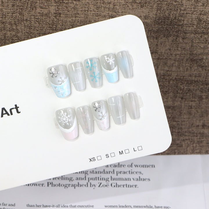 Elegant Snowflake Design Press-On Nail Set Kalsten