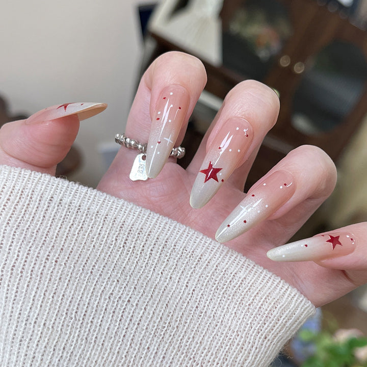 Stylish Press-On Nail Set with Elegant Glitter Accents Kalsten