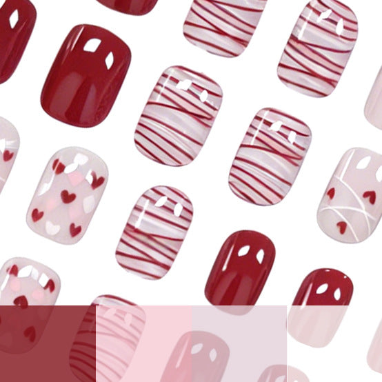 Elegant Heart-Themed Nail Art Set Kalsten