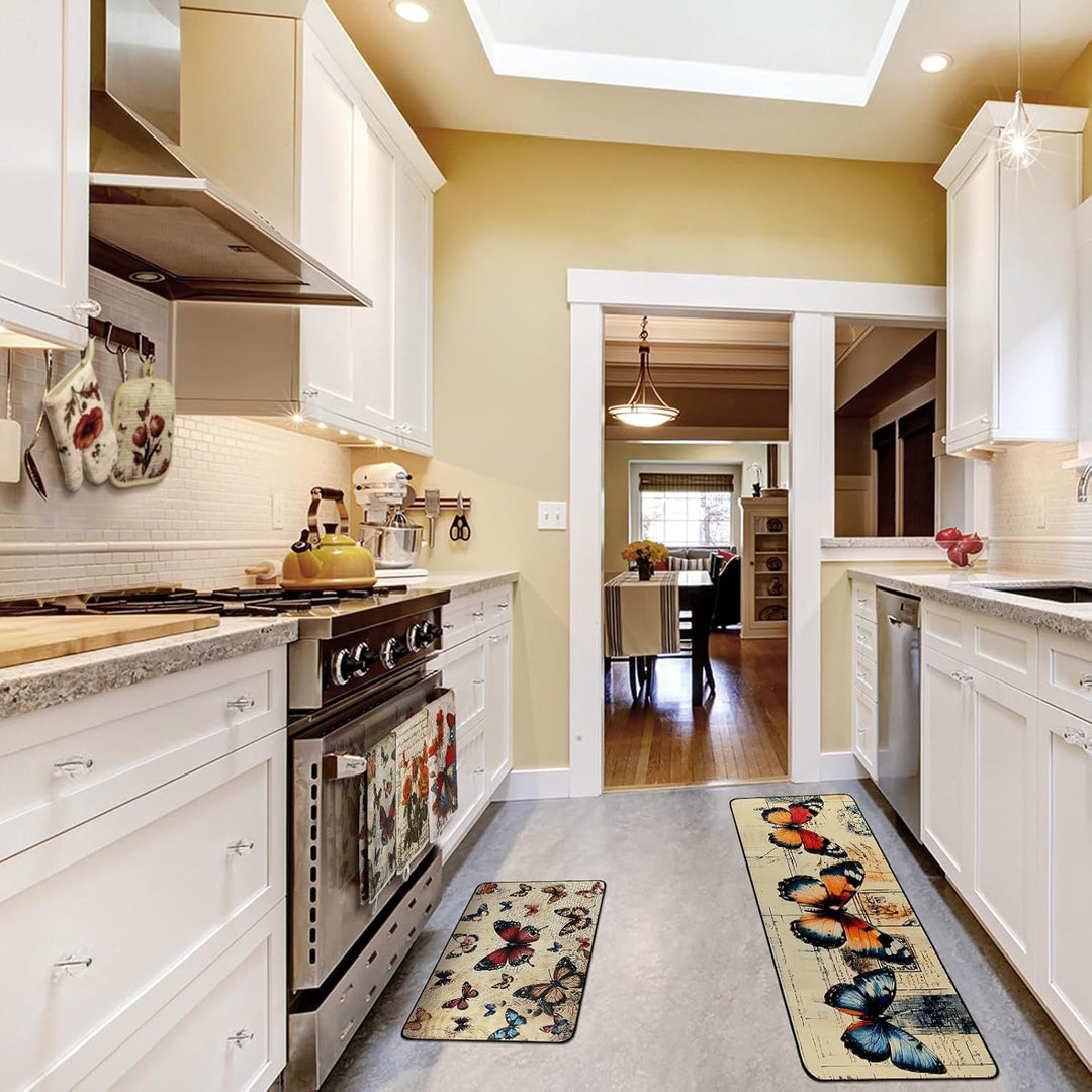 Colorful Floral Pattern Kitchen Mat Set