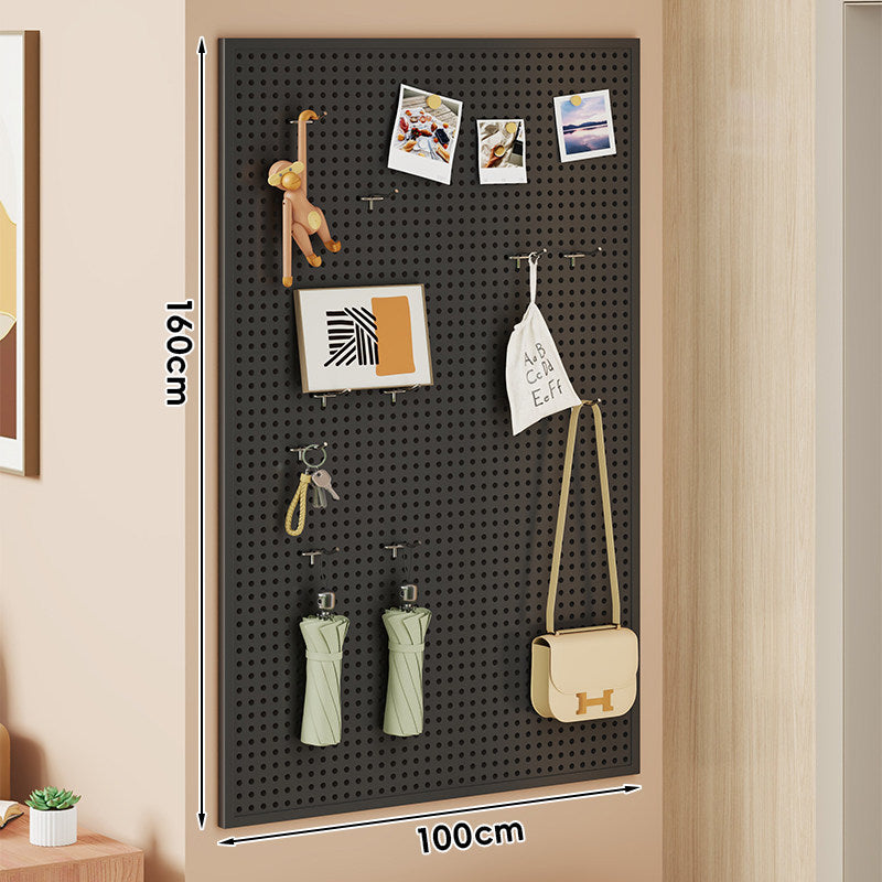 Wall-Mounted Perforated Pegboard Organizer Panel with Modular Hooks