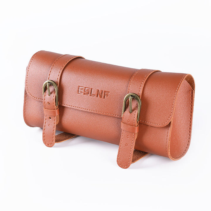 Vintage Leather Tool Roll Bike Handlebar Bag Kalsten