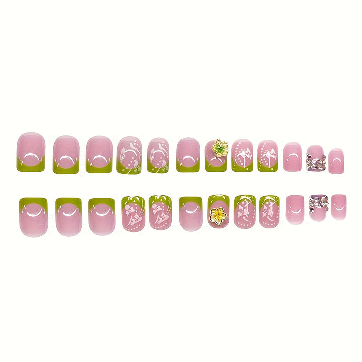 Artistic Floral Press-On Nail Set Kalsten