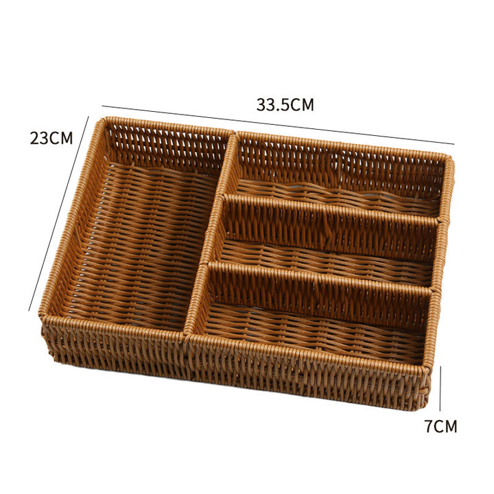 Multi-Sectional Woven Storage Basket Kalsten