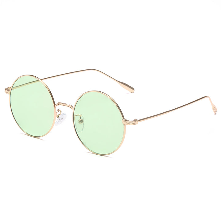 Women's round sunglasses with elegant metal frame and polarized lenses Kalsten