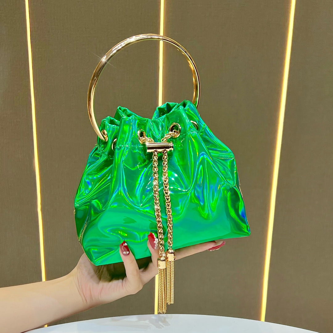 Bucket Handbag With Metallic Detailing