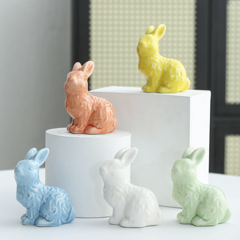 Whimsical Ceramic Rabbit Sculpture Kalsten