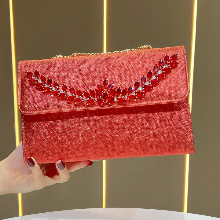 Crystal-Embellished Evening Bag