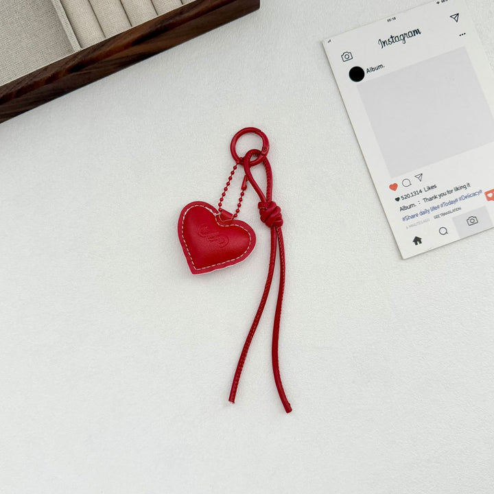 Leather Heart Charm Keychain Kalsten