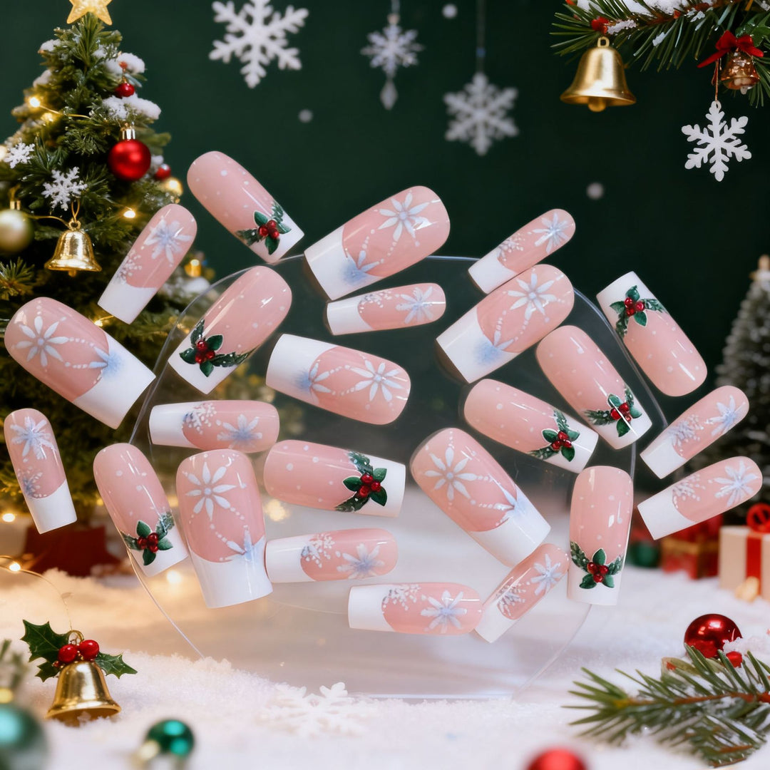Elegant Holiday-Themed Nail Art Enhancements Kalsten