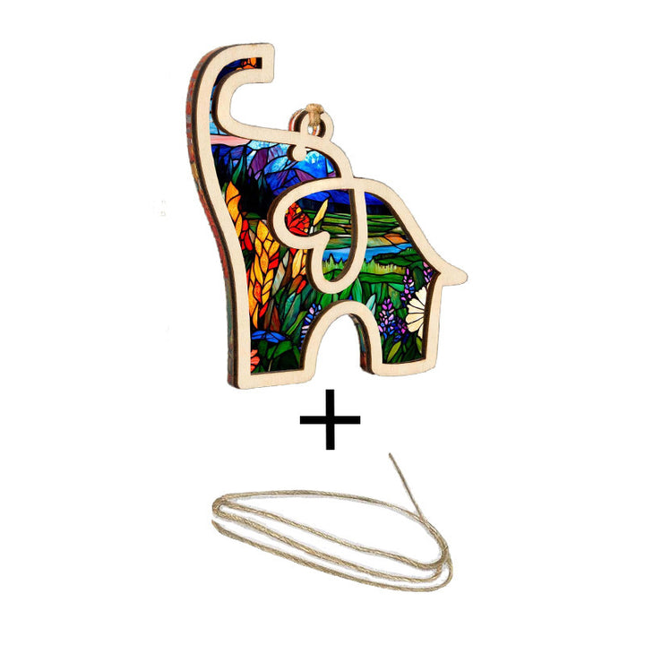 Artistic Wooden Elephant Ornament