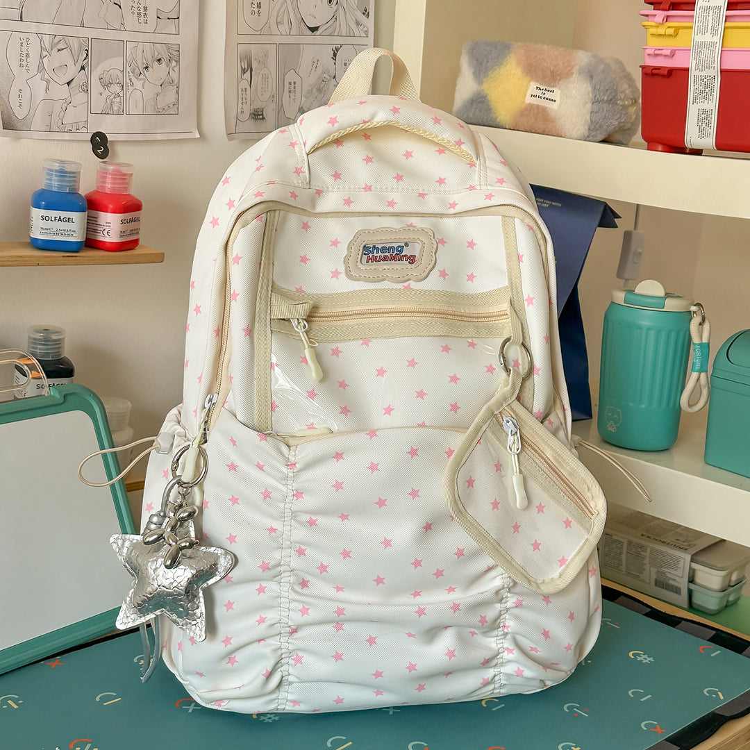 Stylish Multi-Pocket Backpack with Star Accents Kalsten