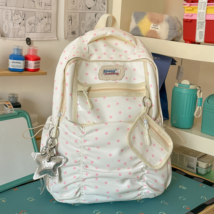 Stylish Multi-Pocket Backpack with Star Accents Kalsten