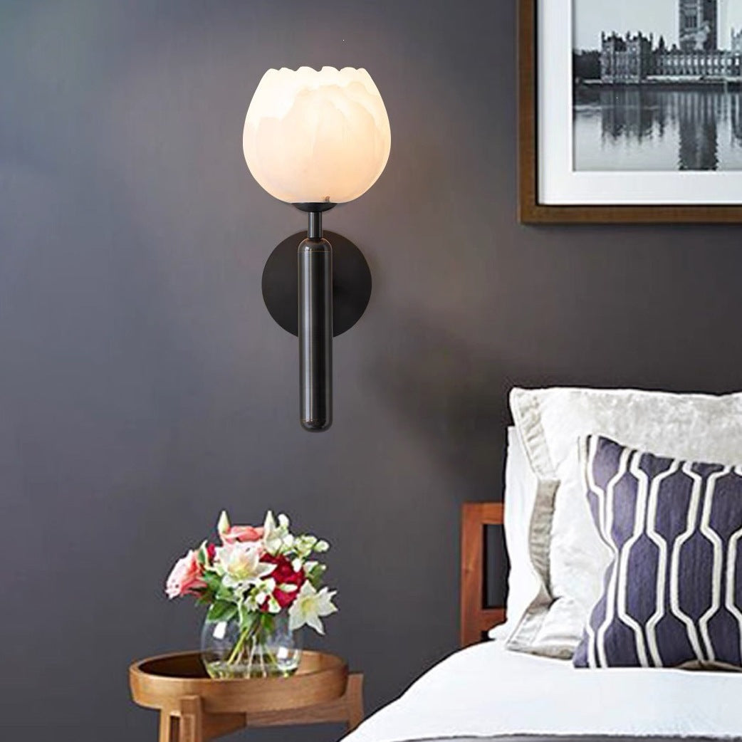 Modern Minimalist Wall Sconce with Marble Accent