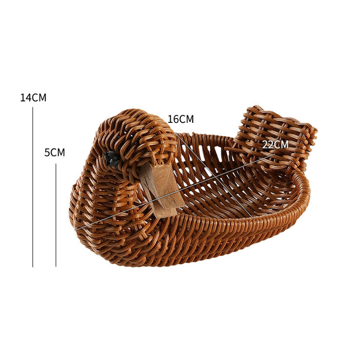 Unisex Braided Decoration Basket in Duck Shape Kalsten