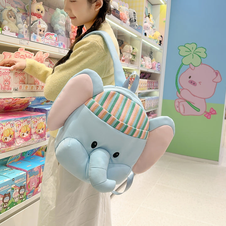 Cute Elephant Shaped Plush Backpack Kalsten