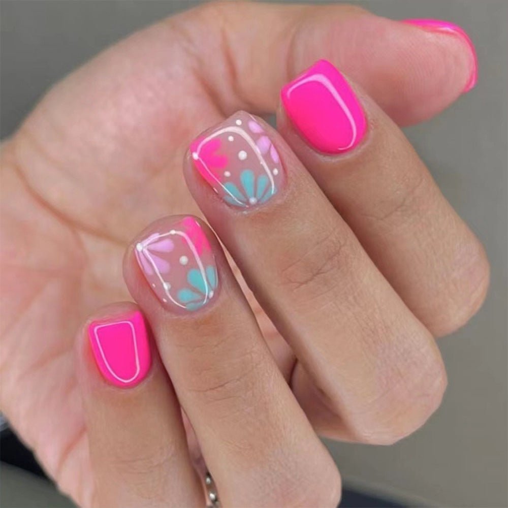 Artistic Floral Gel Nail Design Kalsten