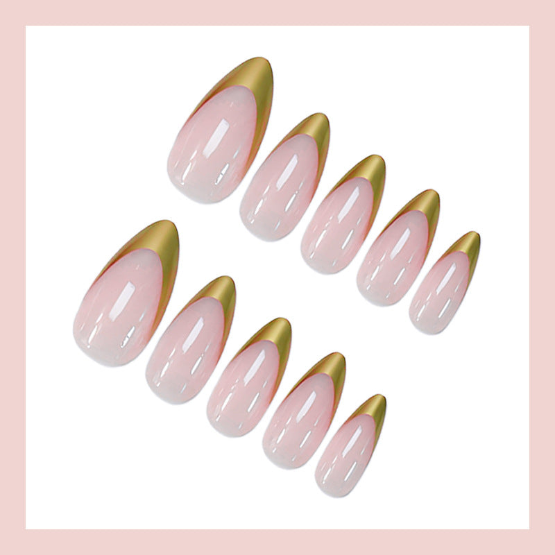Artificial nails with elegant golden tip accent Kalsten