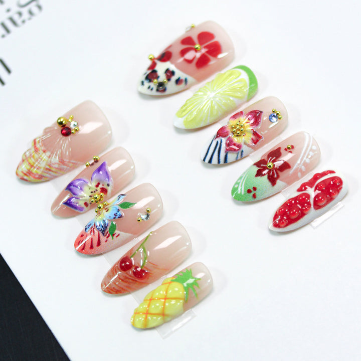 Nail art set with tropical fruit motifs Kalsten