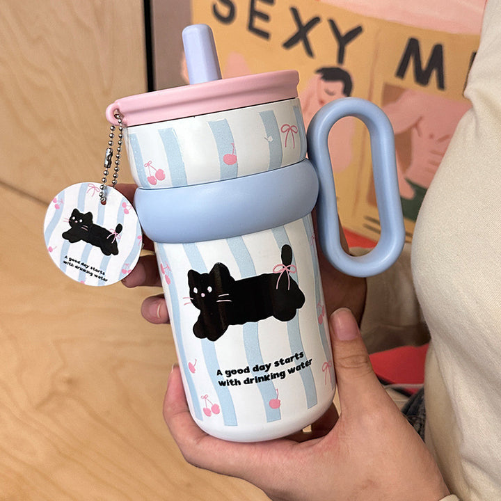 Women’s children’s drinking cup with integrated straw and playful design Kalsten