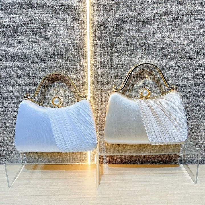 Satin Pleated Evening Handbag