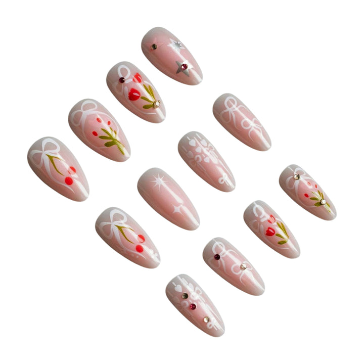 Creative Floral Acrylic Nail Art