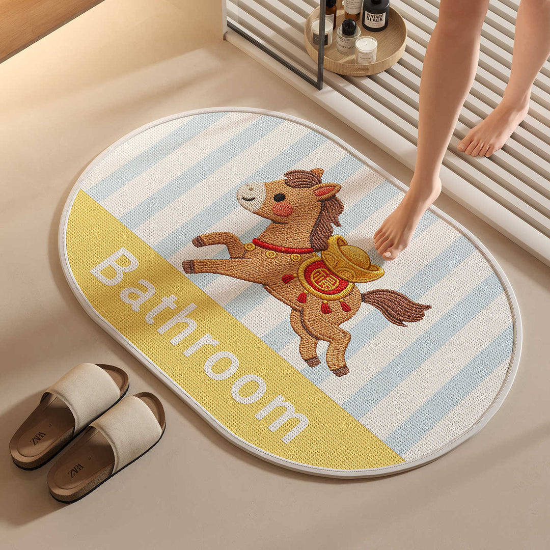 Decorative Dog-Themed Bath Mat
