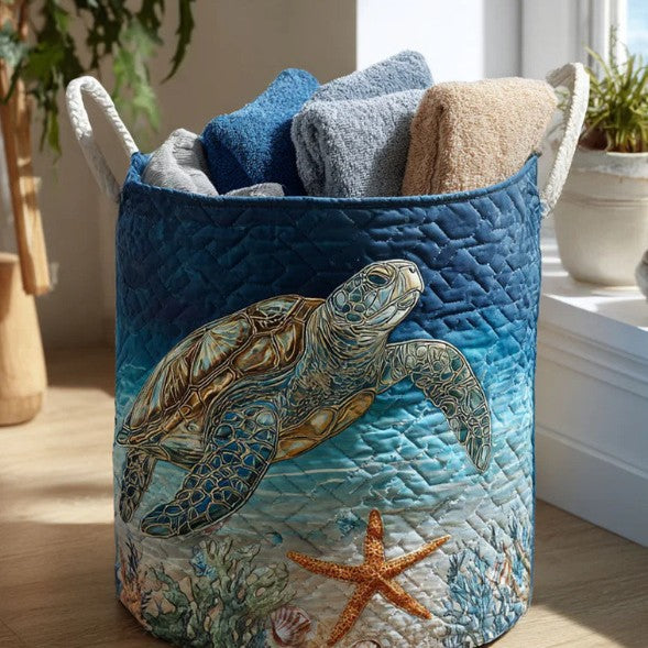 Quilted Decorative Laundry Storage Basket With Rope Handles Collapsible Fabric Organizer