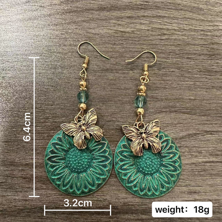 Elegant earrings with floral motif and butterflies Kalsten
