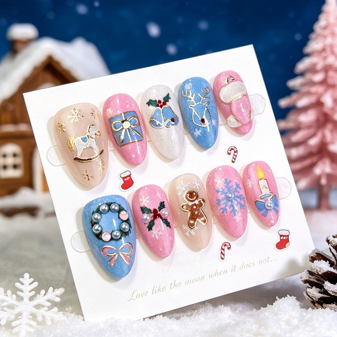 Festive Themed Press-On Nail Art Set Kalsten