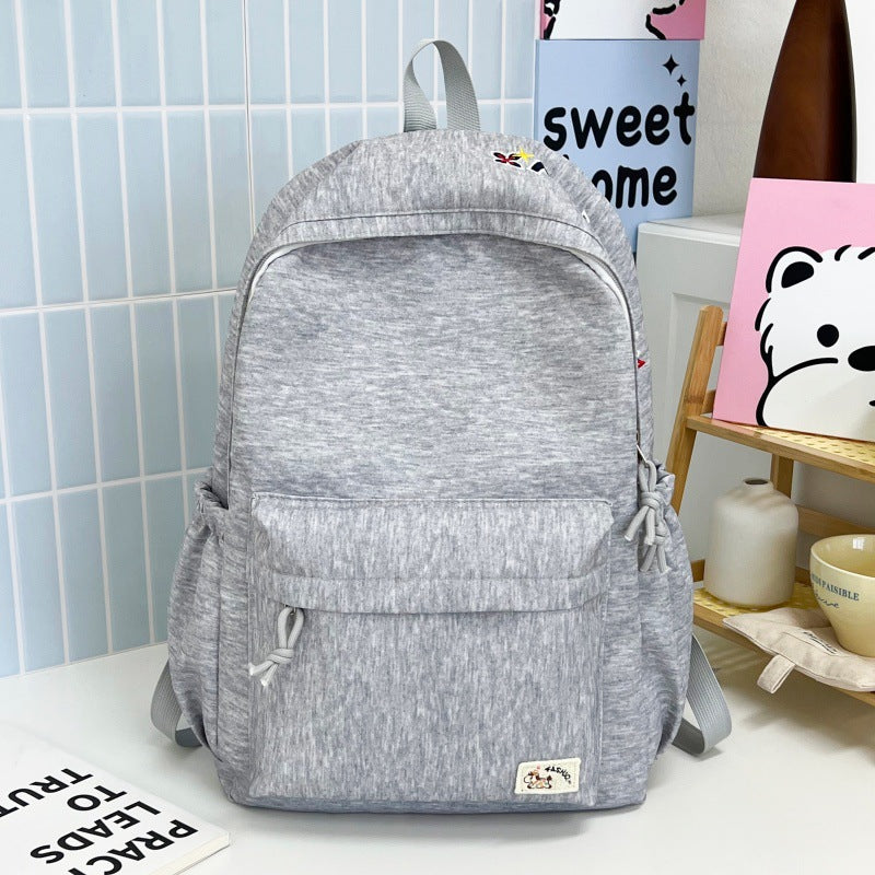 Casual Soft Fabric Backpack with Cute Charm Kalsten