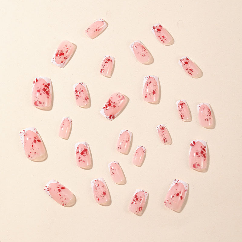 Artistic Blood Splatter Acrylic Nail Extensions Kalsten