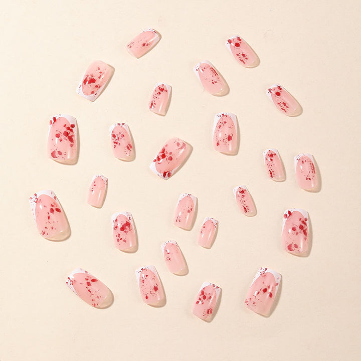 Artistic Blood Splatter Acrylic Nail Extensions Kalsten