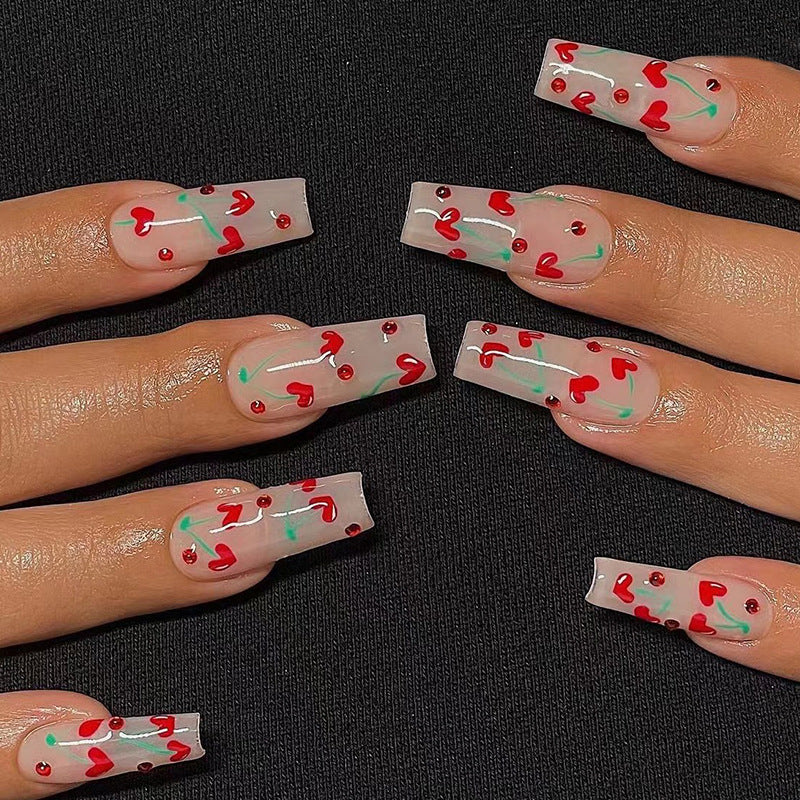 Artificial nail art with romantic heart design Kalsten