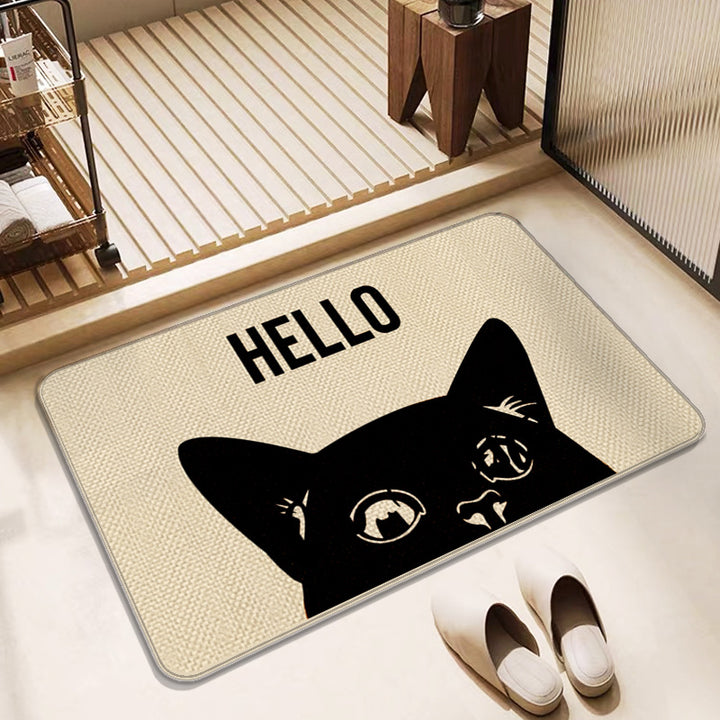 Colorful Paw Print Bath Mat