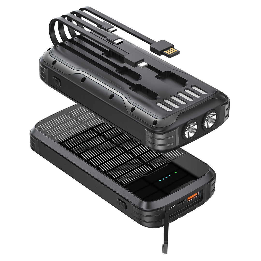 Solar Powerbank with Integrated LED Light and Multiple Charging Ports Kalsten