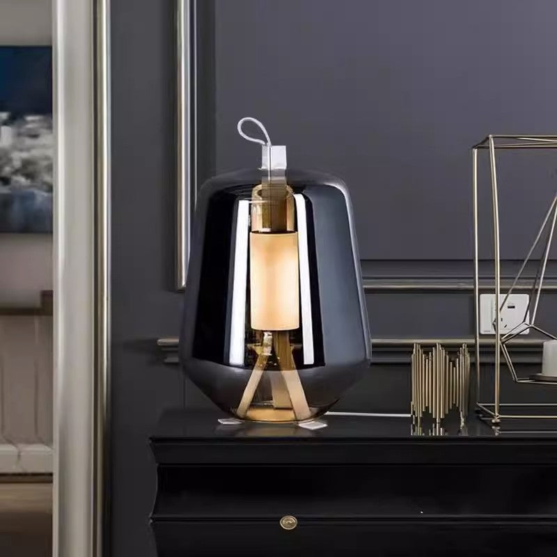 Modern Table Lamp with Transparent Glass Shade
