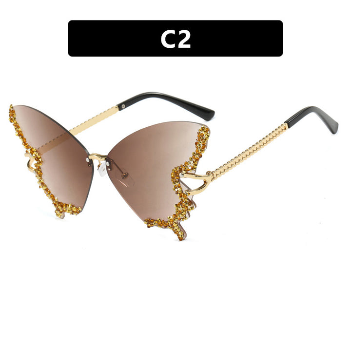Women's large cat-eye sunglasses with sparkling rhinestone embellishment and elegant frame Kalsten