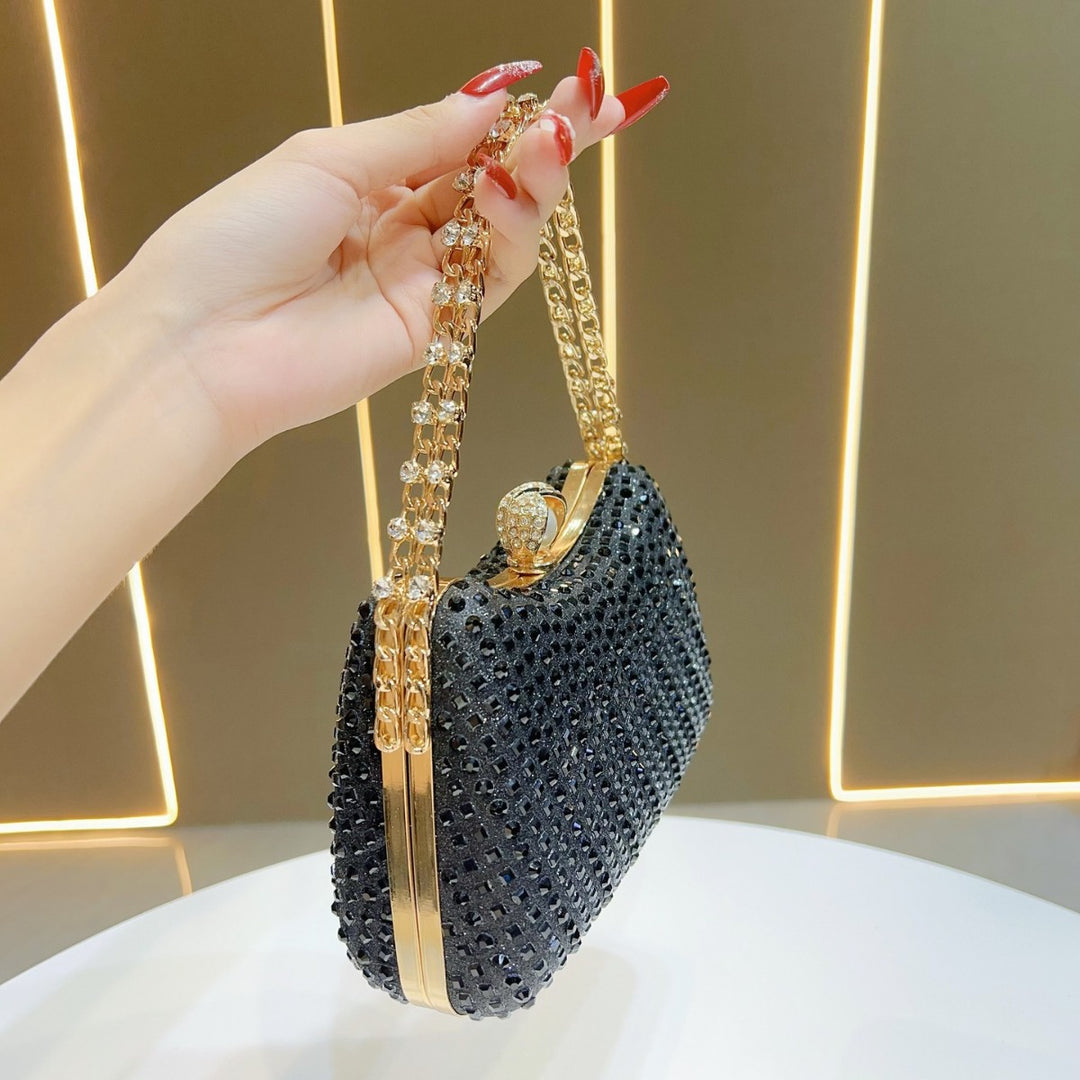 Elegant Rhinestone-Embellished Evening Handbag