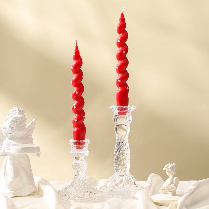 Antique-Style Ribbed Pressed Glass Candlestick Holder