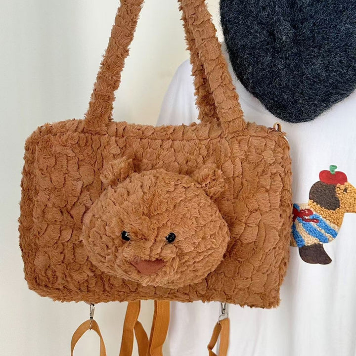 Cute Animal-Themed Plush Tote Bag
